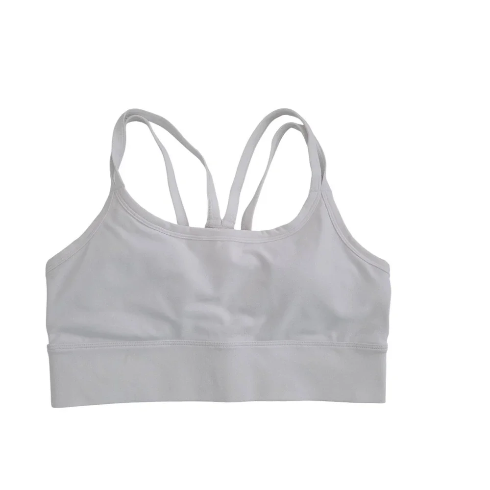 Fabletics White Multi-Strap Racerback‎ Sports Bra Small Medium Impact NWT
